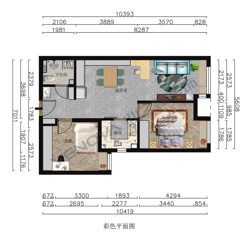 90平的房子装修北欧风格彩平图