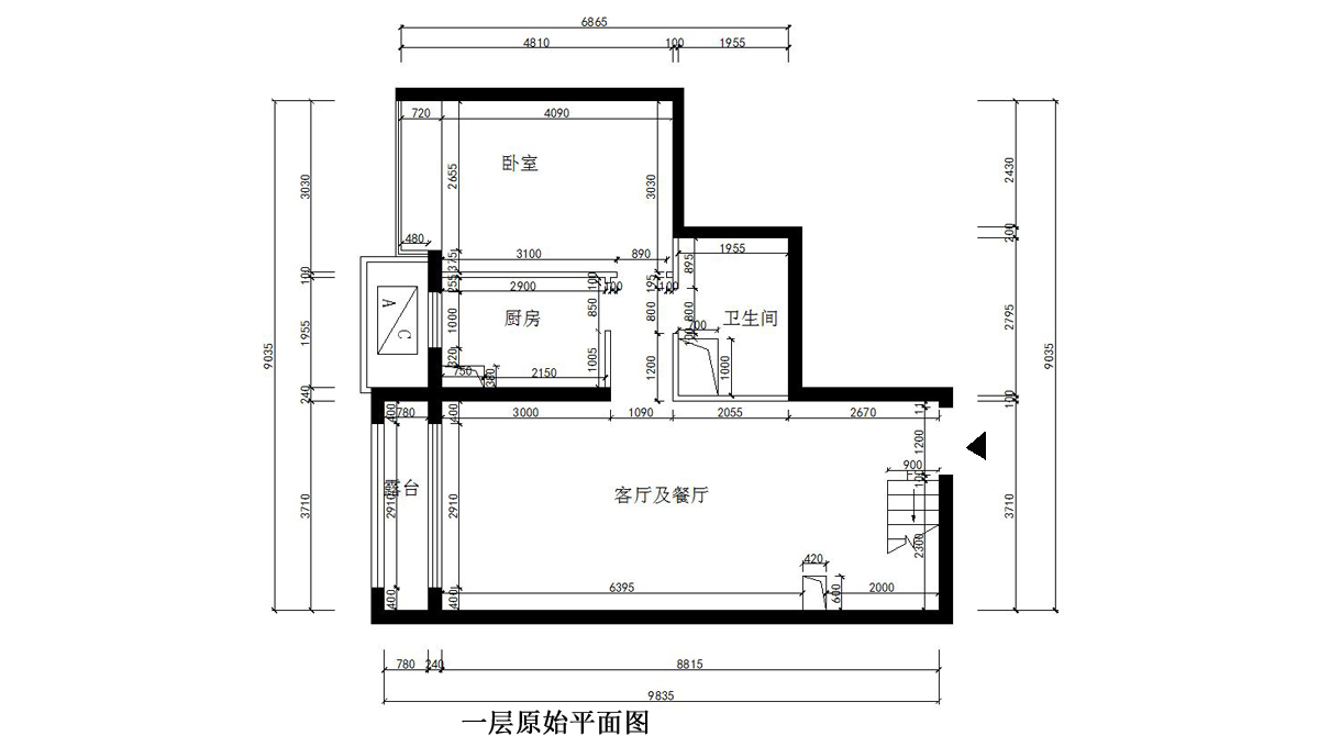 一层原始平面图