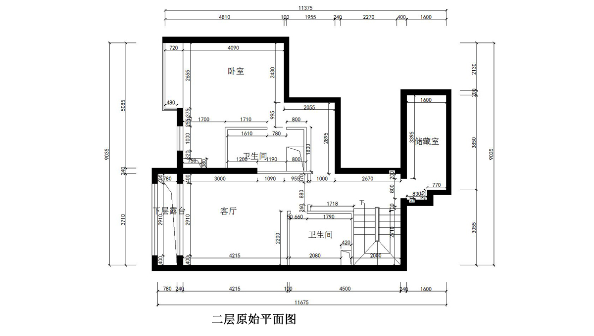 二层原始平面图