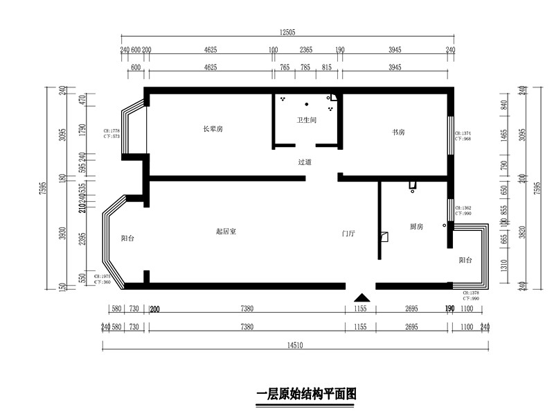 一层原始平面图