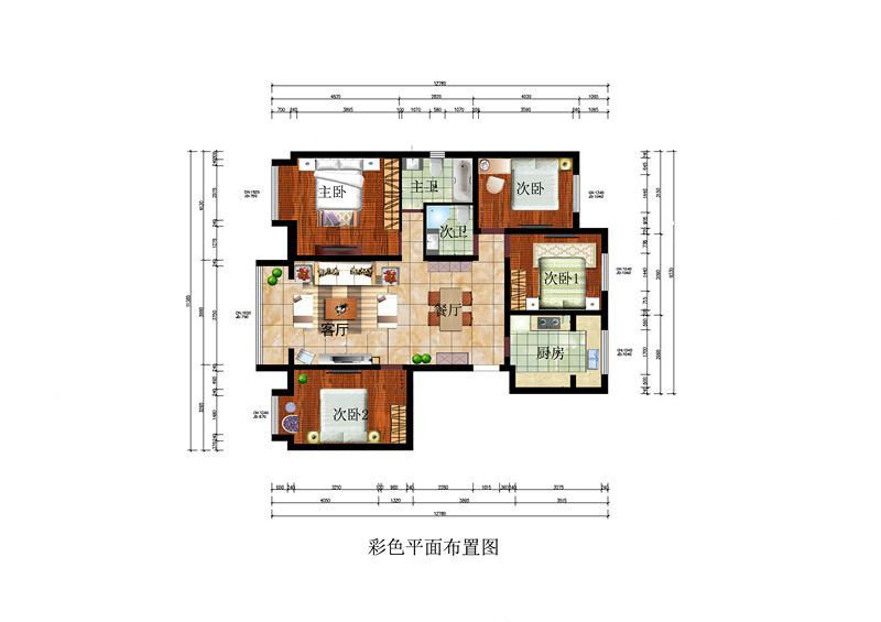 彩色平面结构图