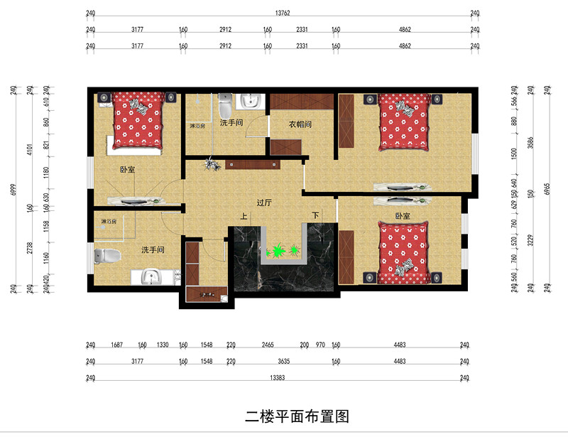 二层彩色平面图