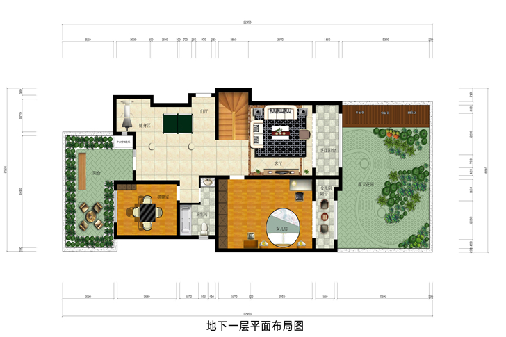 彩色平面图下一层