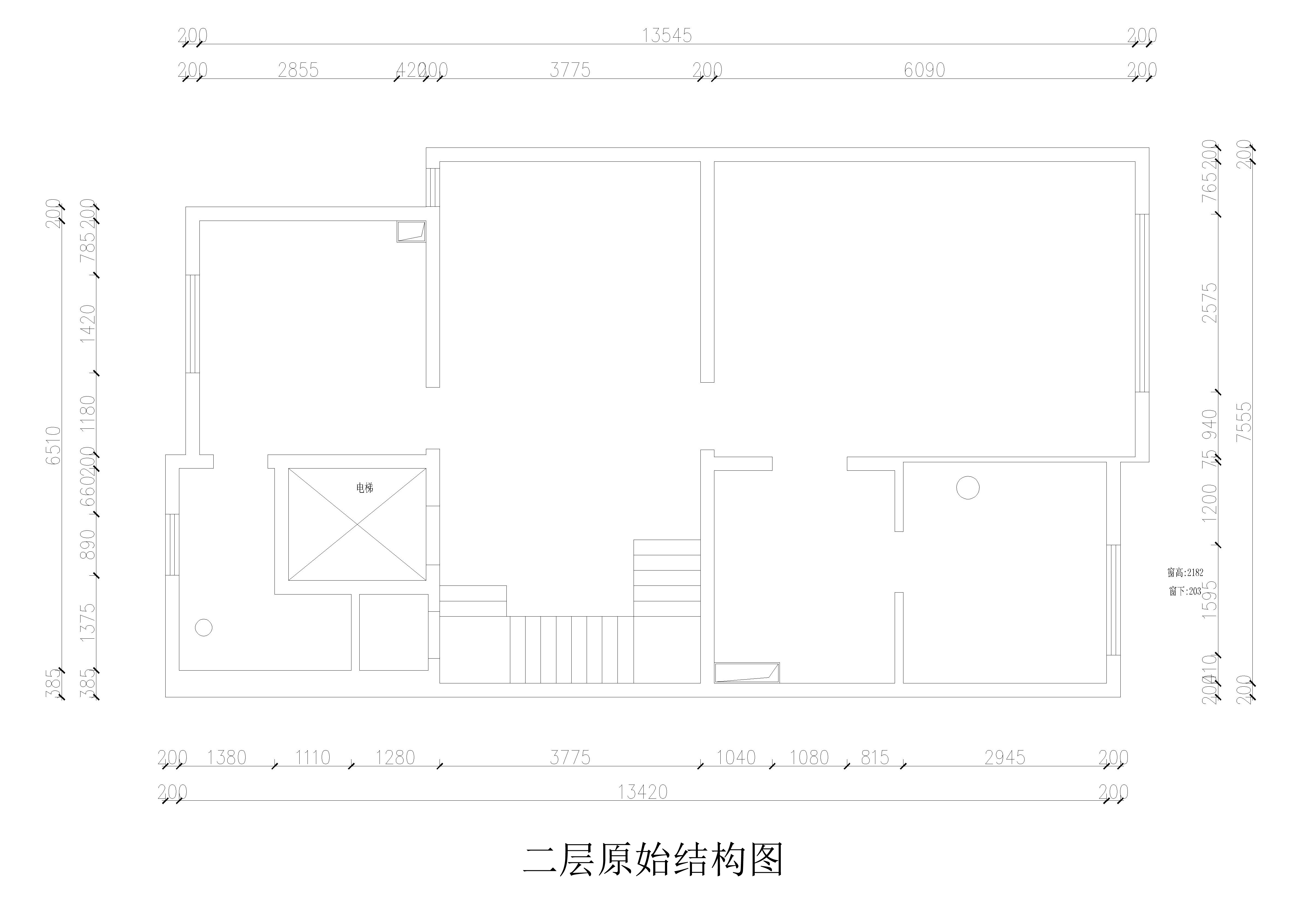 二层原始平面图