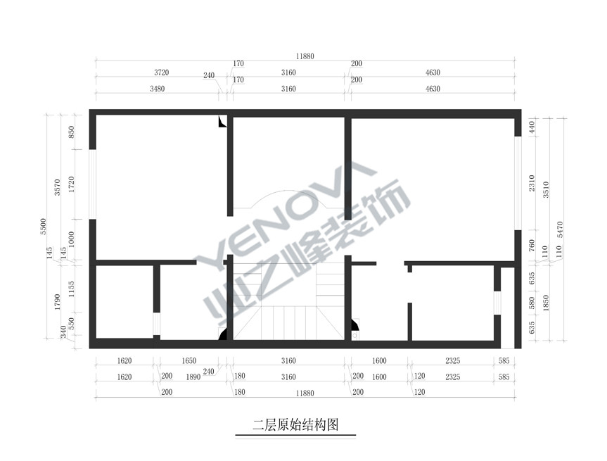 二层原始户型图