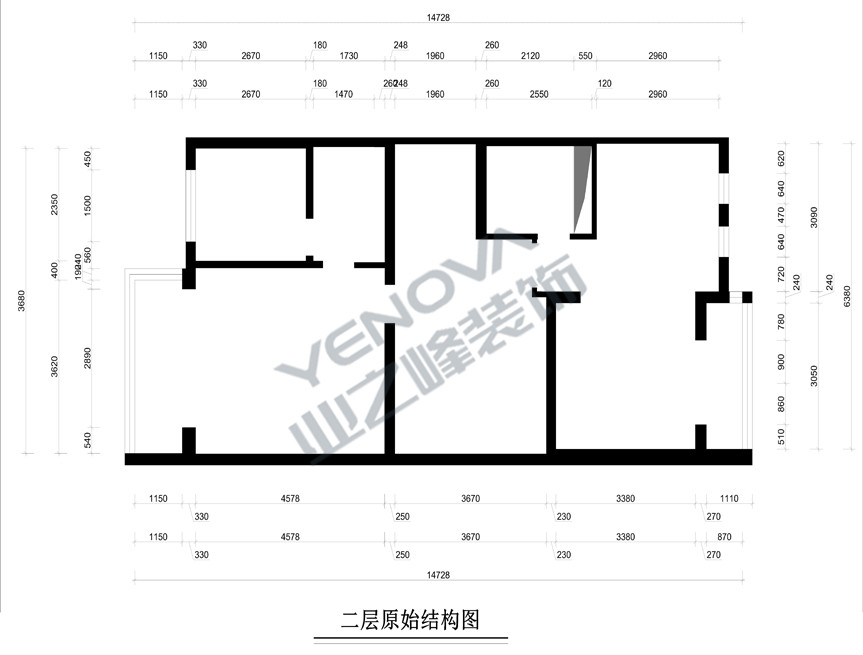 二层原shi户型图