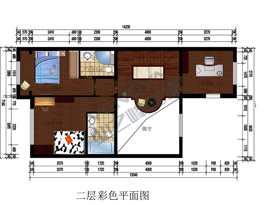 二层彩色平面布置图