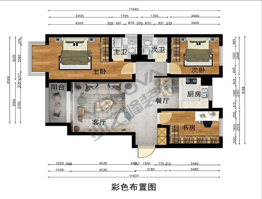 彩色平面布置图