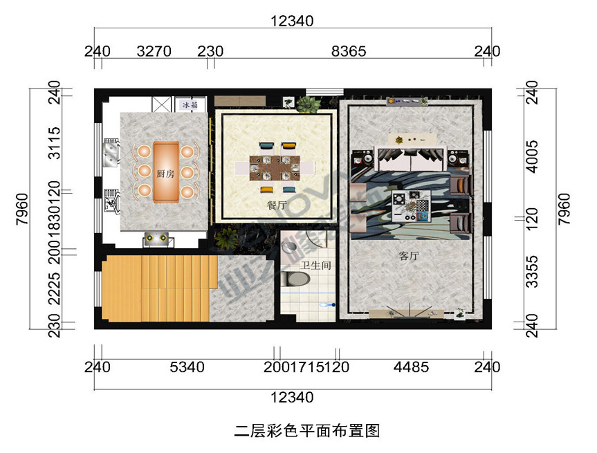 二层彩色平面布置图