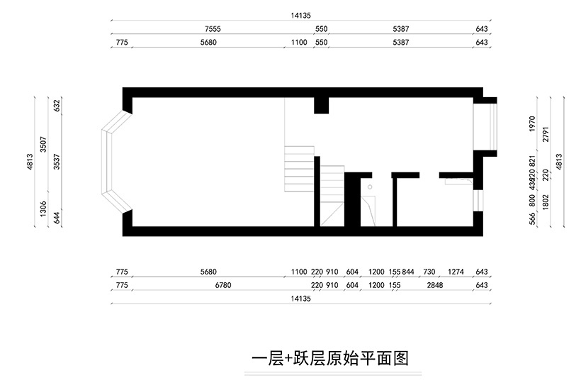 一层跃层原始平面图