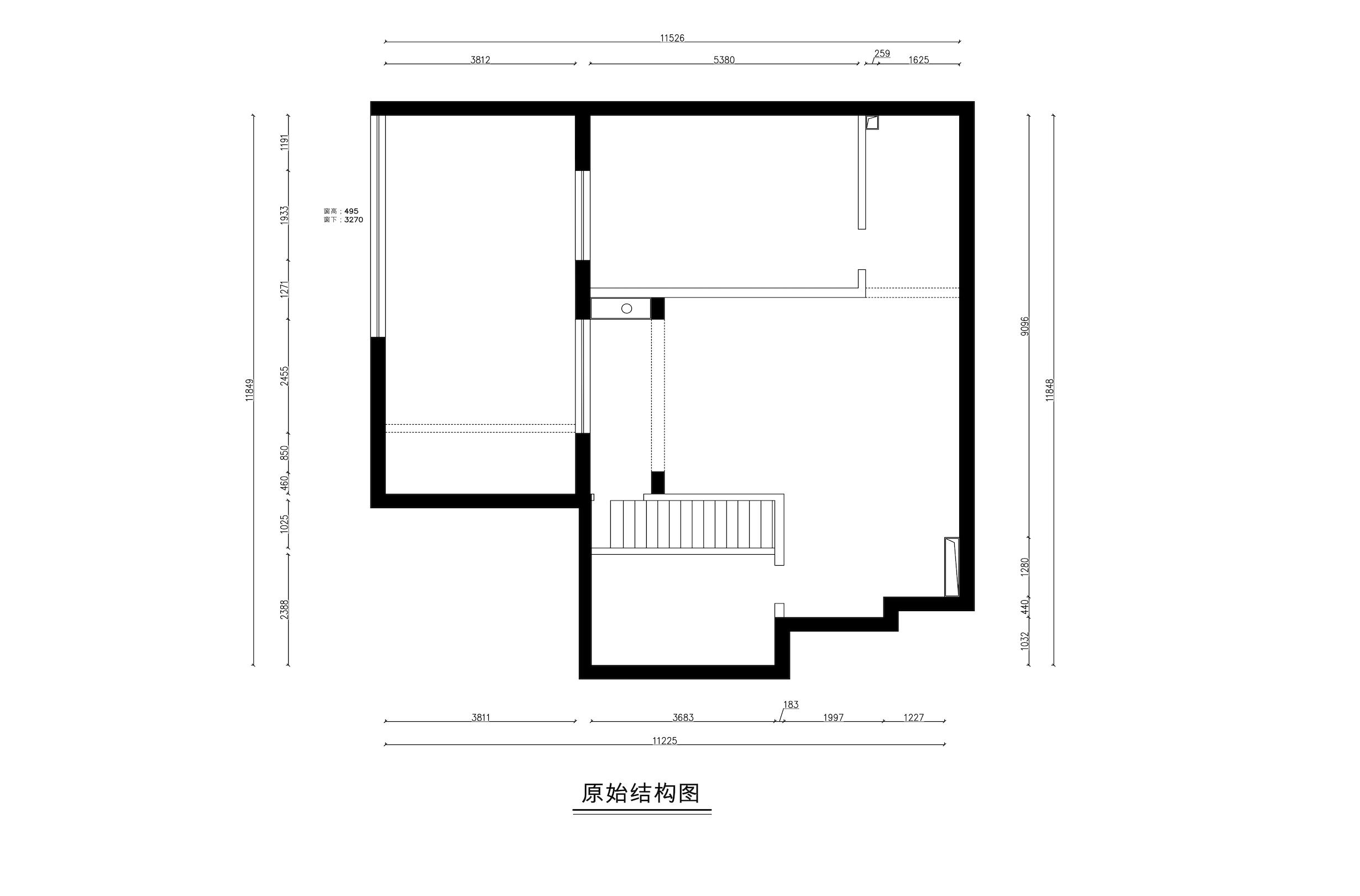 负一层原始结构图