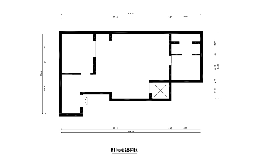 负一层原始结构图