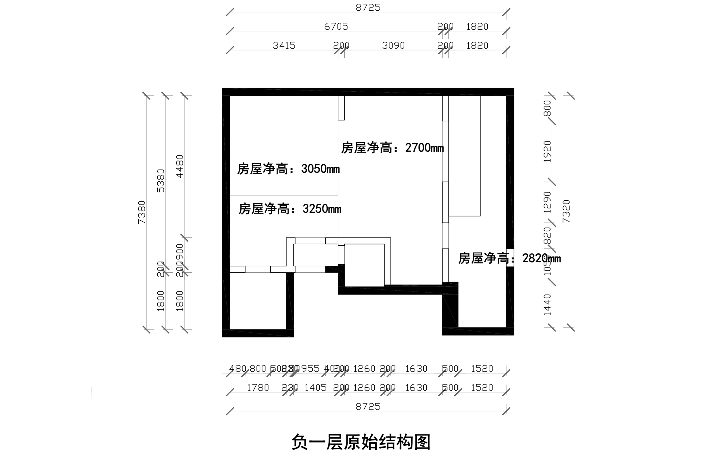 负一层原始结构图